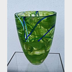 Stor limegr�n Kosta Boda 'Contrast' glasvase
