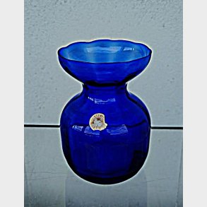 Koboltbl� Holmegaard blomsterl�g glas