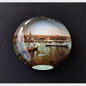 Antik brevpresse med fotografi: Kiel Havn