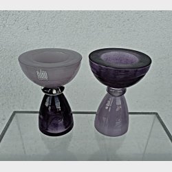 Rosa og lilla Pernille B�low lysestager / fyrfadsstager