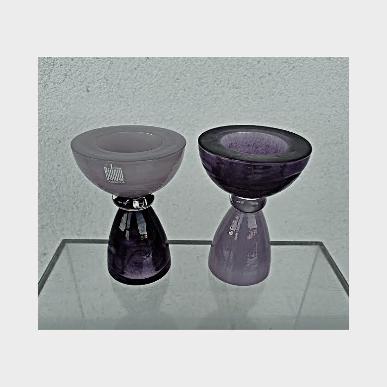 Rosa og lilla Pernille B�low lysestager / fyrfadsstager