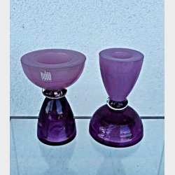 Rosa og lilla Pernille B�low lysestager / fyrfadsstager