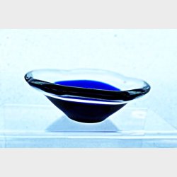 Lille koboltbl� vintage glassk�l