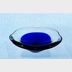 Lille koboltbl� vintage glassk�l