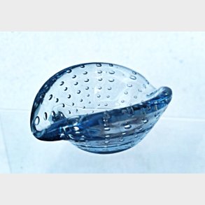 Iceblue Murano vintagesk�l med bobler