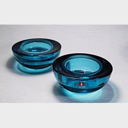 Gr�n / turkis Iittala Ballo fyrfadsstage