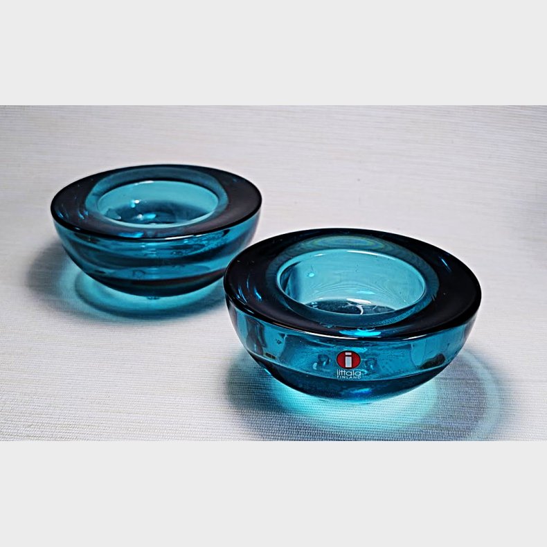 Gr�n / turkis Iittala Ballo fyrfadsstage