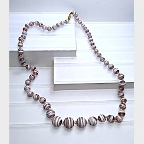 Klassisk Murano vintage halsk�de med stribede perler