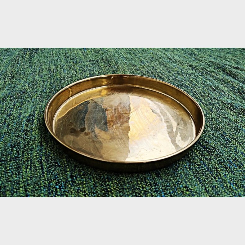 Rund vintage messingbakke