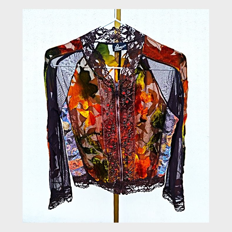 Etnisk vintage sweatshirt-cardigan
