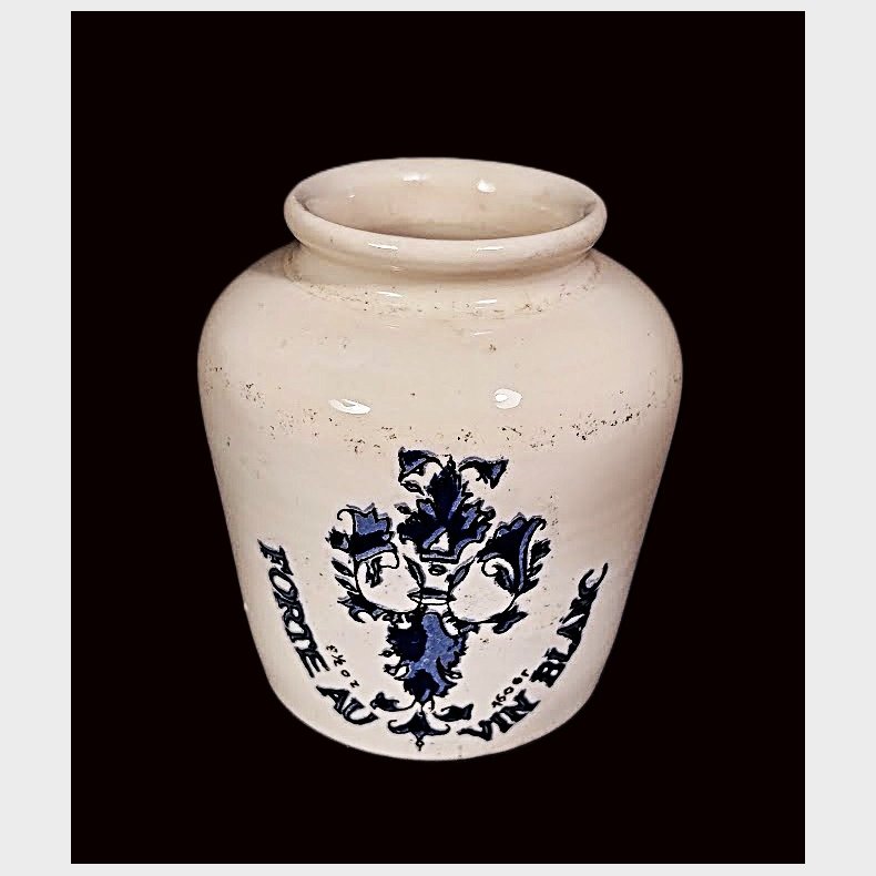 Fransk vintage keramik sennepskrukke