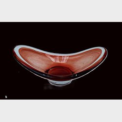 R�d svensk vintage glassk�l