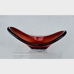 Rubinr�d S�lvehyttan vintage glassk�l