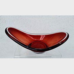 Rubinr�d S�lvehyttan vintage glassk�l