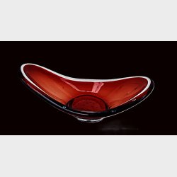 Rubinr�d S�lvehyttan vintage glassk�l