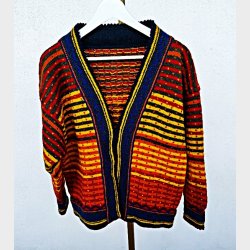 H�ndstrikket vintage uldcardigan i mange farver
