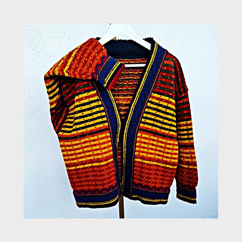 H�ndstrikket vintage uldcardigan i mange farver