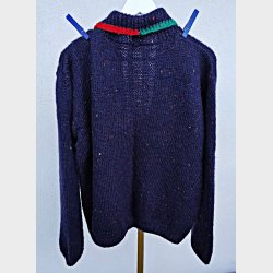 H�ndstrikket m�rkebl� vintage cardigan