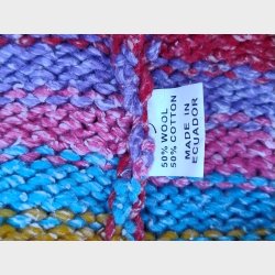 H�ndstrikket etnisk vintage uldtr�je / cardigan
