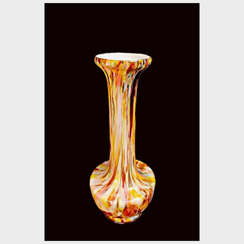 Marmoreret vintage glasvase