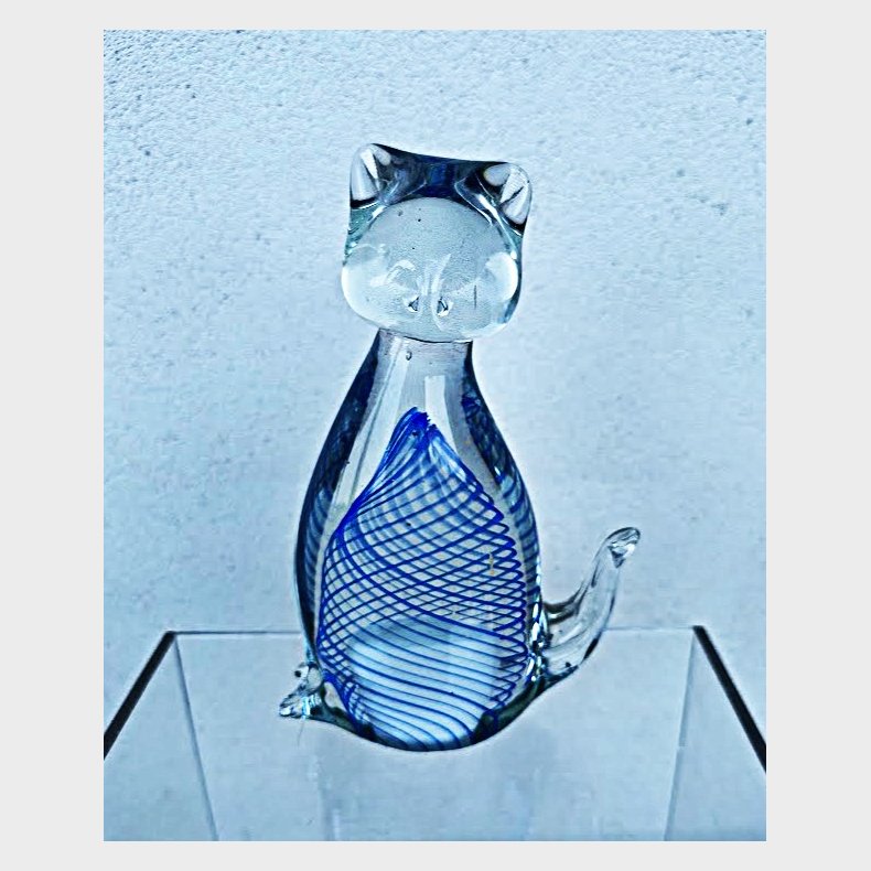 Murano kattefigur i glas